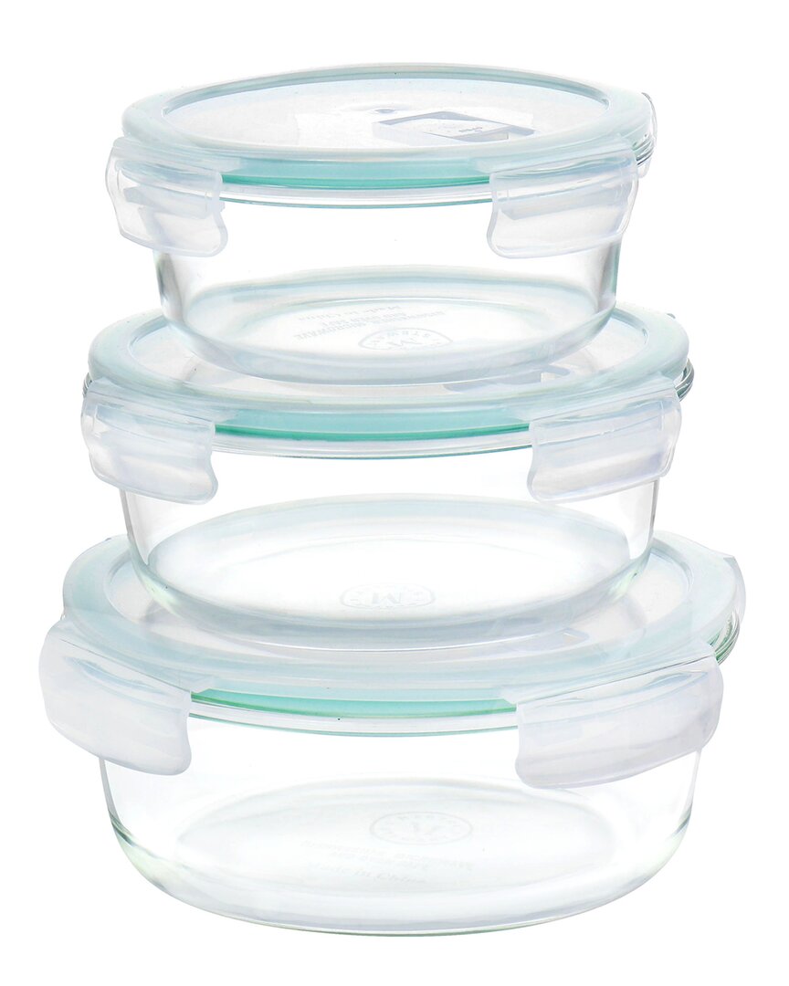 Martha Stewart 6pc Round Glass Storage Containers With Leak Proof Lids In Clear