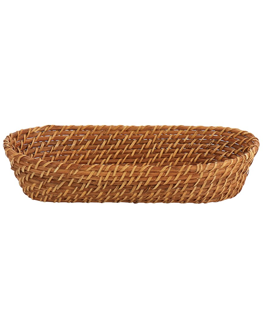 Martha Stewart Rattan Woven 12.5x6in Oval Bread Basket In Brown