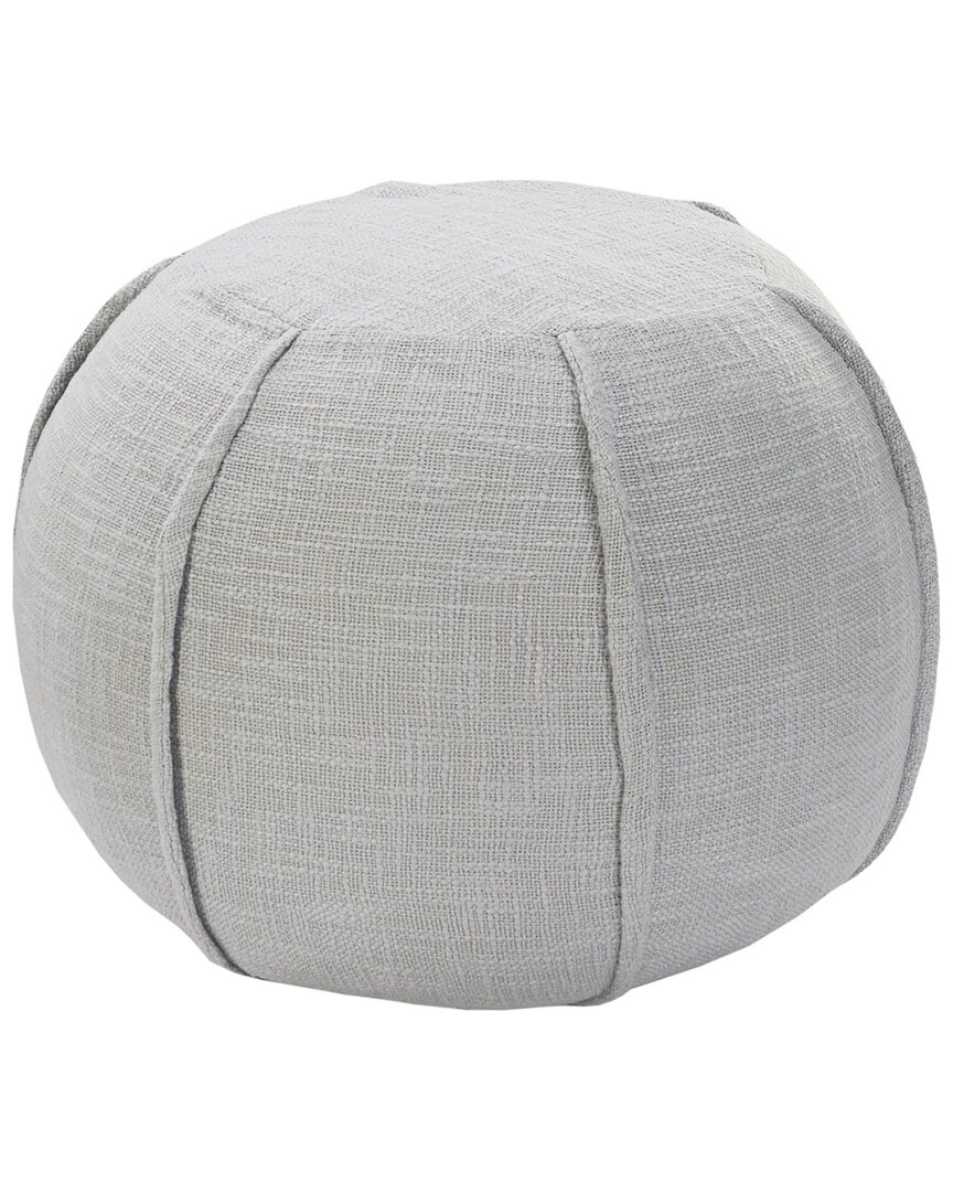 Lr Home Handcrafted Solid Gray Pleated Pouf In Grey