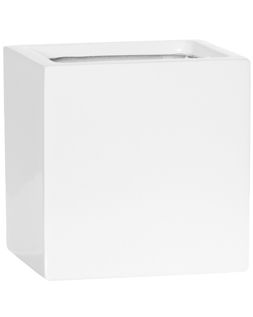Creative Displays Outdoor White Fiberstone Pot In White