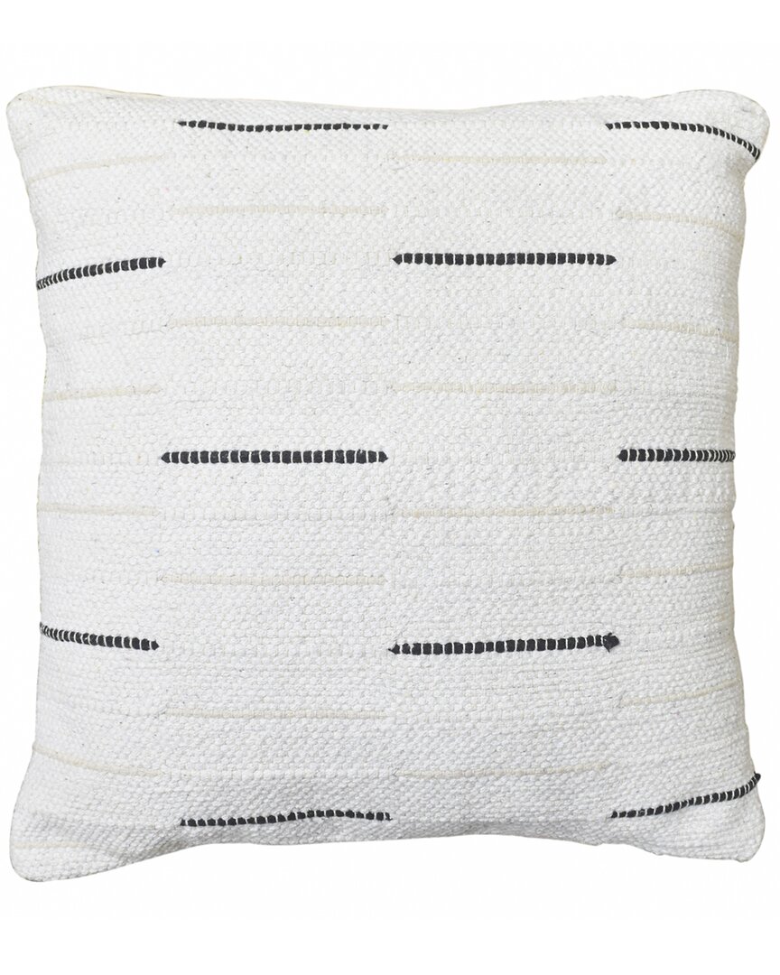 Tiramisu Flatweave Handwoven Polyfilled Cushion In White
