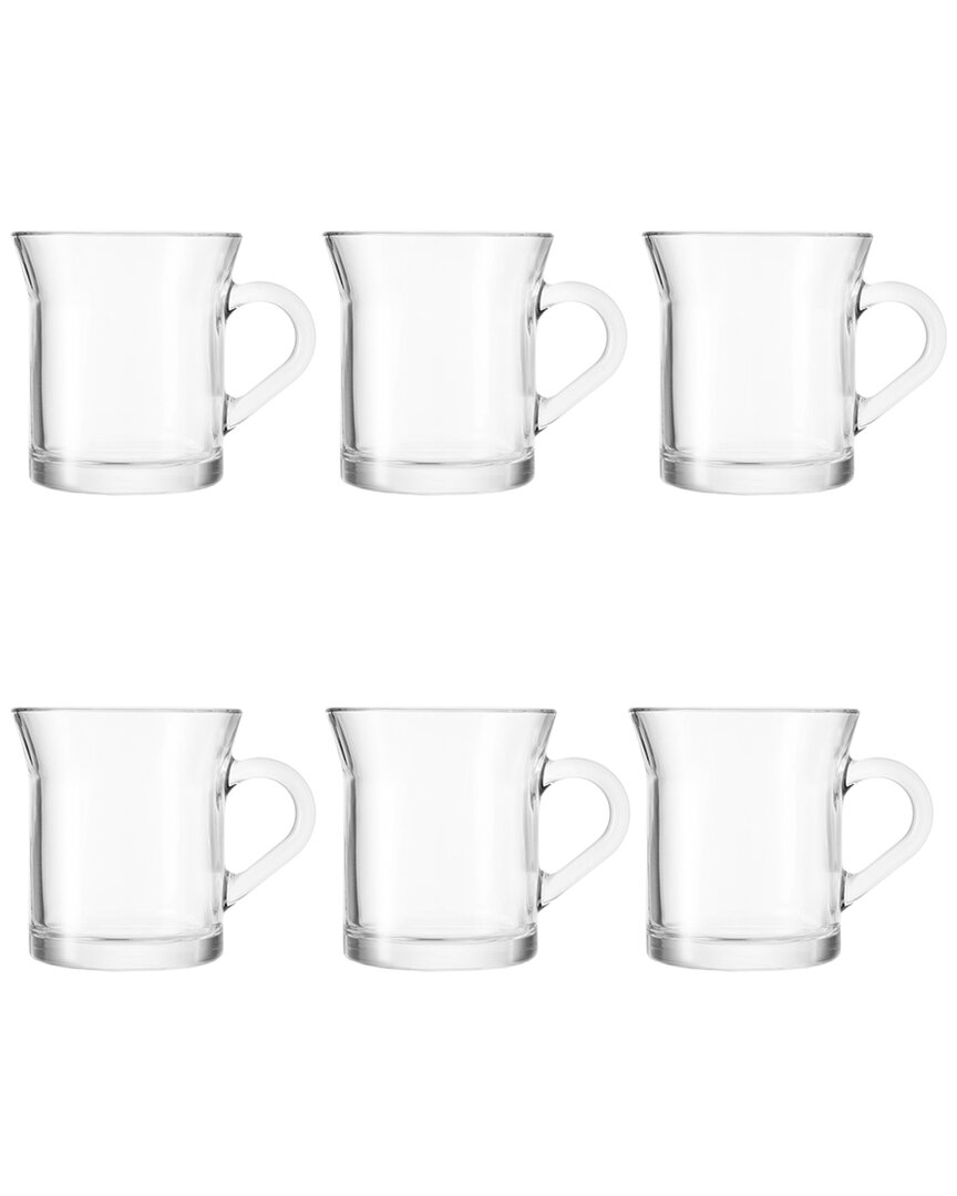 10 Strawberry Street Set Of 6 Glass Cappuccino Mugs