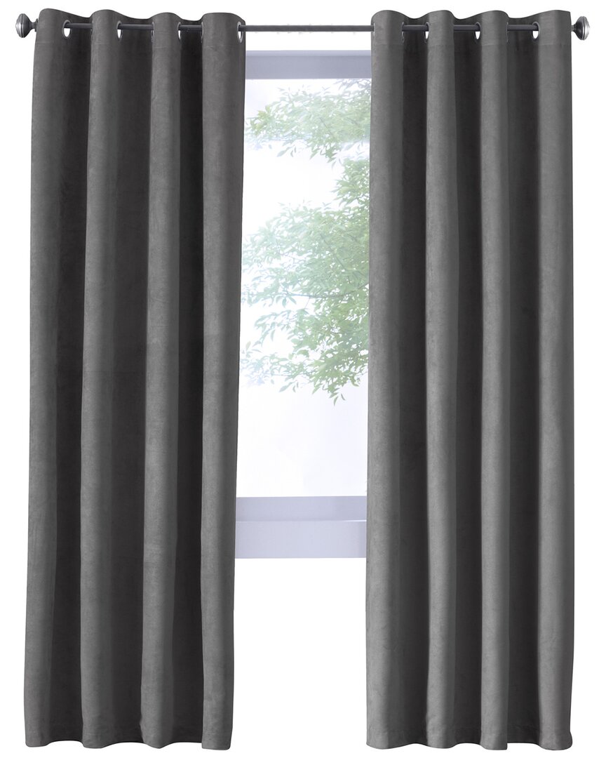 Thermaplus Thermalogic Navar Grommet Curtain Panel Window Dressing In Grey