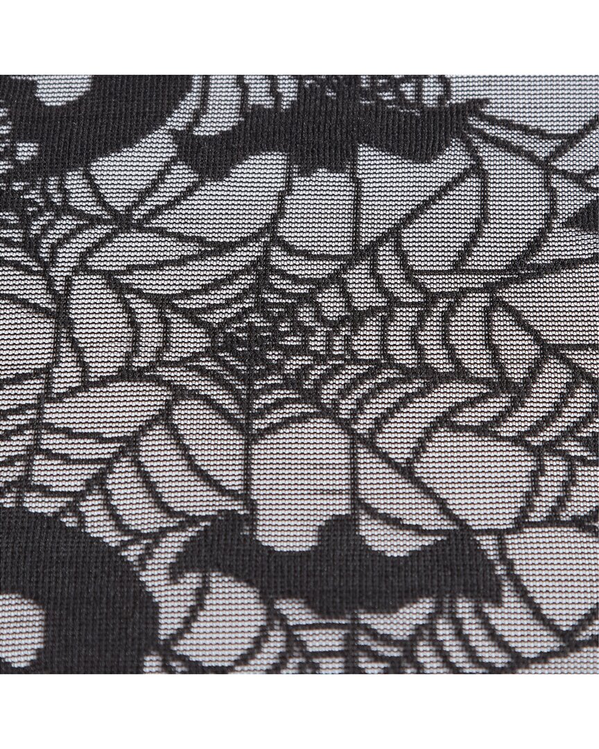 Elrene Home Fashions Bats & Web Lace Halloween Tablecloth With Orange Liner In Black