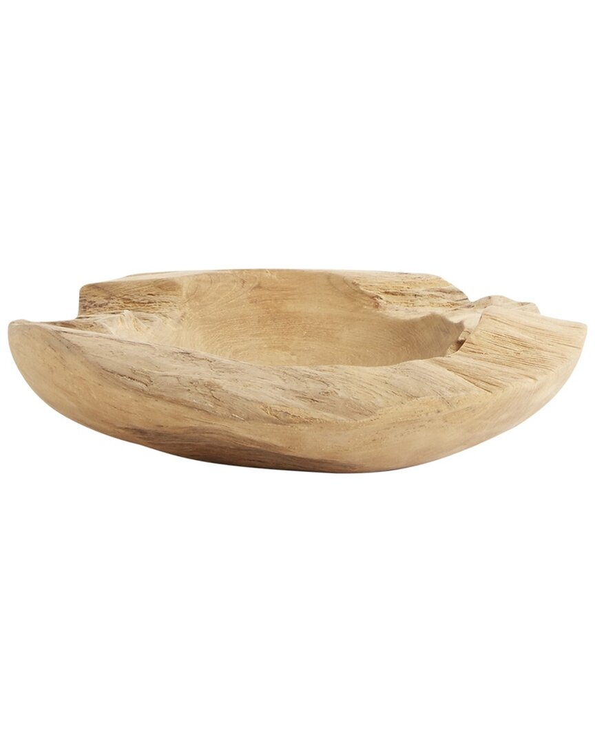 Bidkhome Yass Wood Abstract Rustic Decorative Bowl In Brown