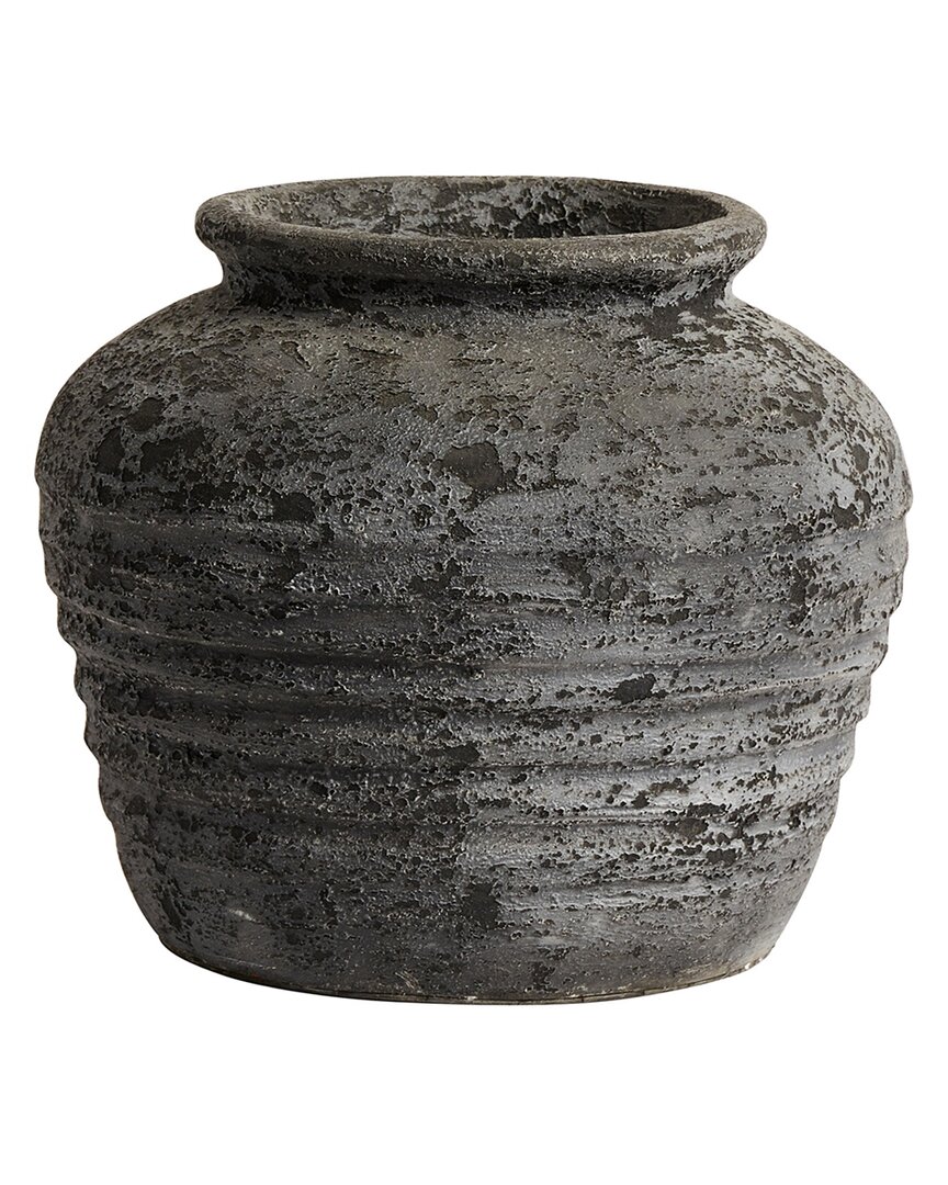 Bidkhome Ioseph Gray 12in Terracotta Table Vase