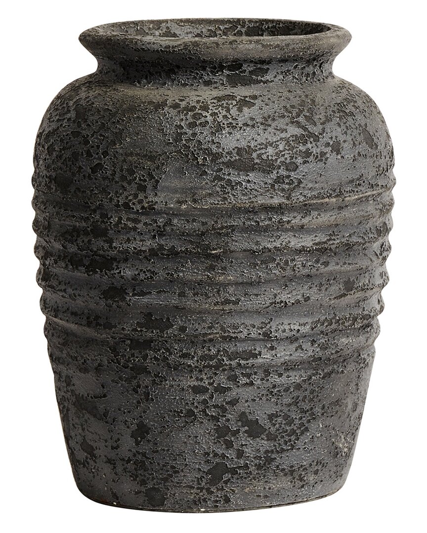 Bidkhome Iosua Gray 16in Terracotta Table Vase
