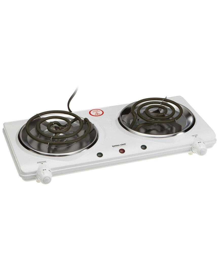 Better Chef Basic Double Burner With White Enamel Finish In White