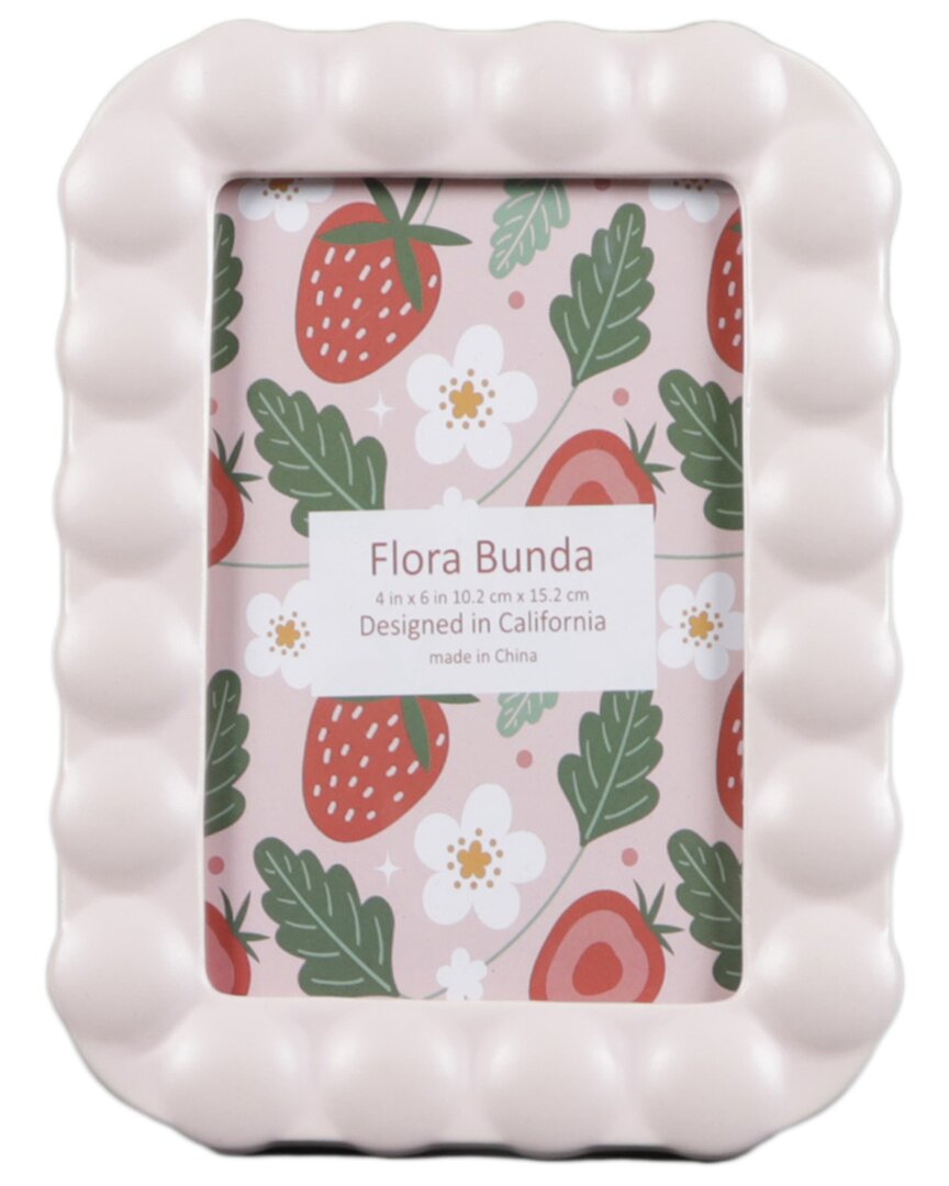 Flora Bunda 4x6 Infinity Dots Ceramic Photo Frame In Pink