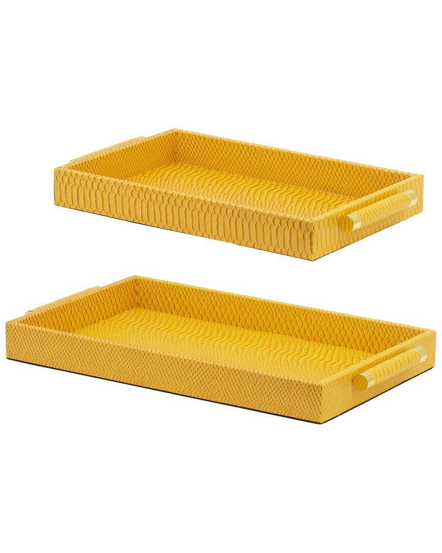 R16 Set Of 2 Croc Tray In Orange