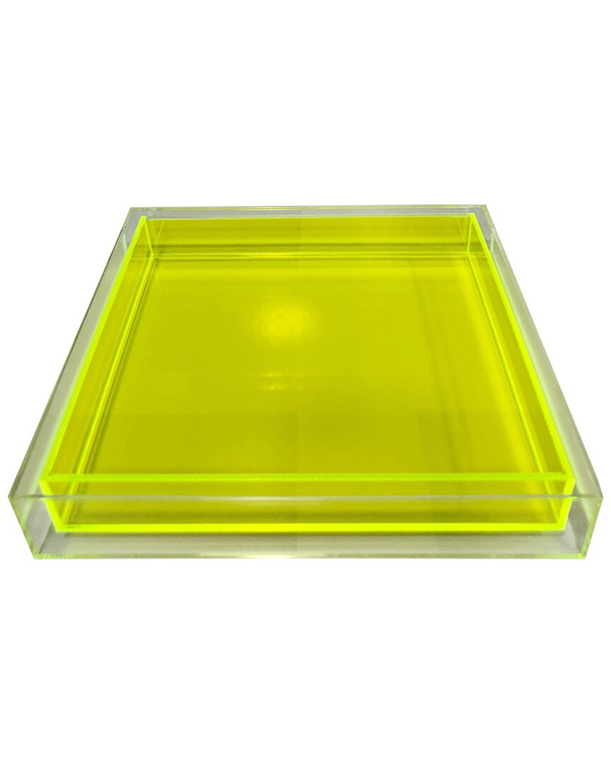 R16 _green Encased Lucite Tray In Clear