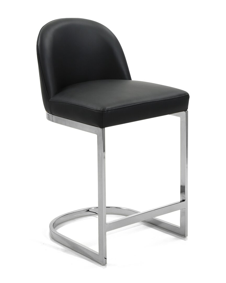 Chic Home Xander Counter Stool With Chrome Legs In Black