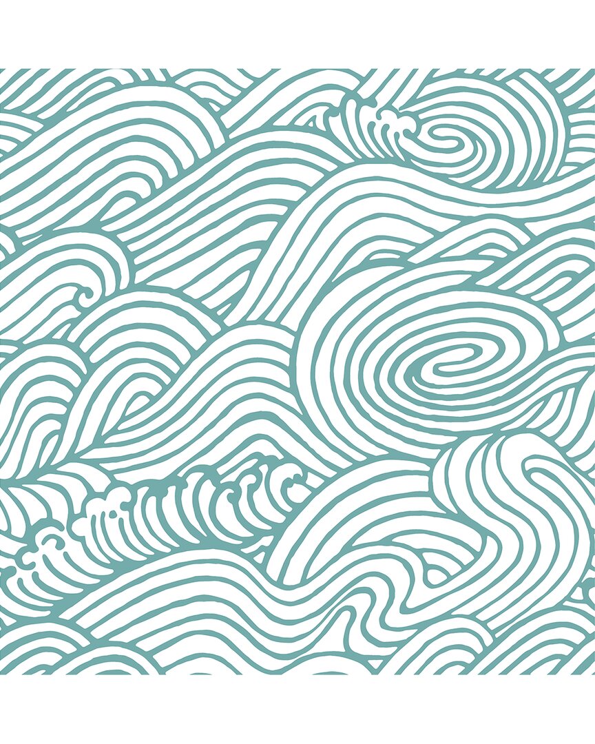 NUWALLPAPER NUWALLPAPER TEAL SAYBROOK PEEL & STICK WALLPAPER