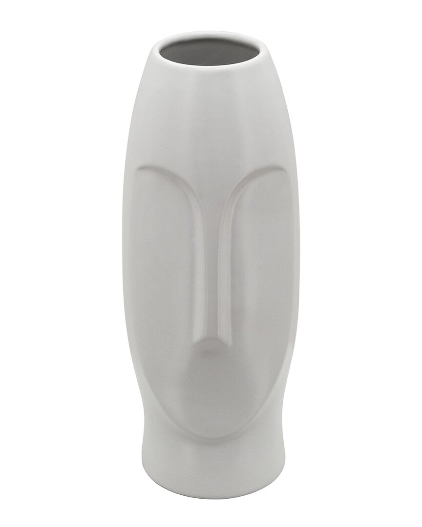 R16 14in Face Vase In White