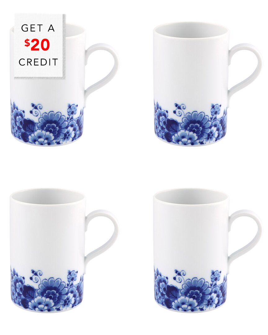 Vista Alegre Blue Ming Coffee Mugs, Set Of Four