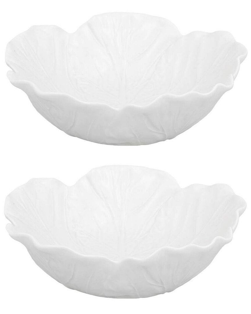 Bordallo Pinhiero Cabbage Bowl Beige Individual Salad Bowls (set Of In White