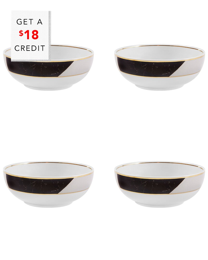 Vista Alegre Carrara Cereal Bowls (set Of 4) With $18 Credit In Black