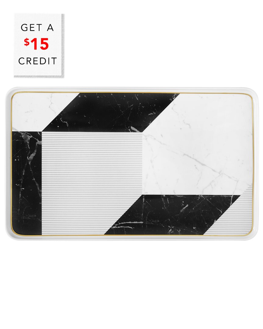 Vista Alegre Carrara Large Rectangular Platter With $15 Credit In Black