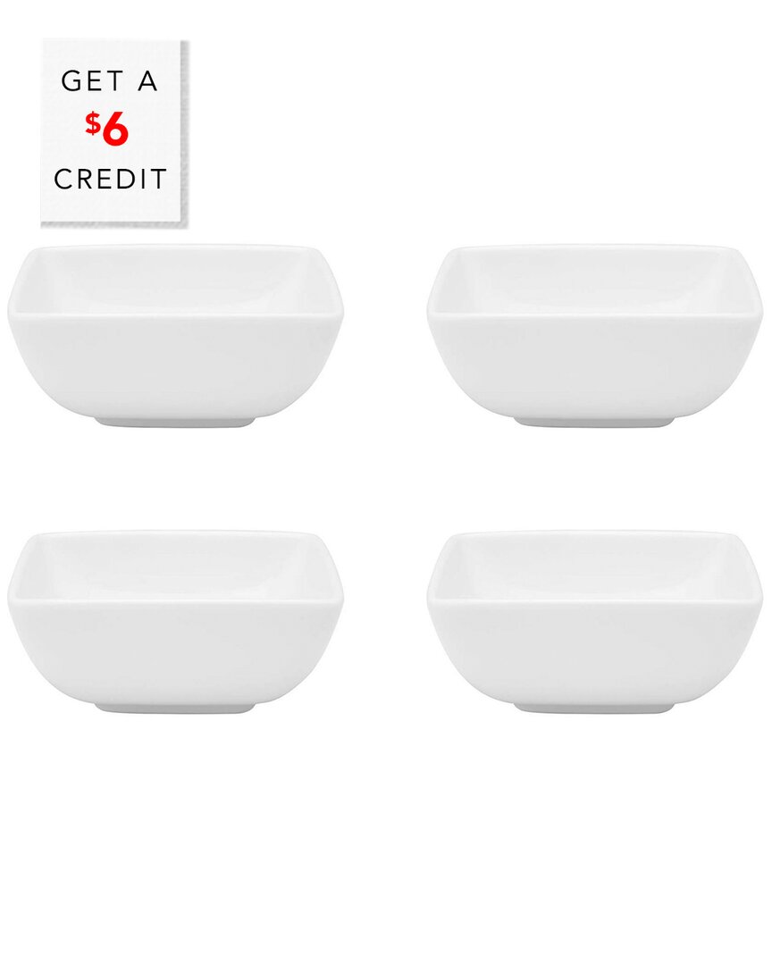 Vista Alegre Carrz White Sushi Bowls (set Of 4) With $6 Credit