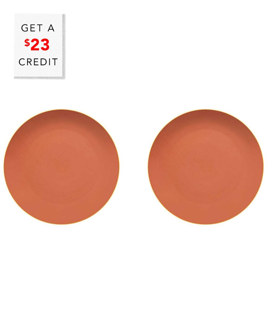 Vista Alegre Mar Salmon Charger Plates (set Of 2) With $23 Credit In White