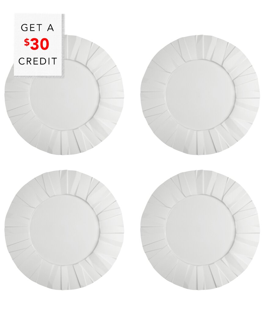 Vista Alegre Matrix Dinner Plates (set Of 4) With $30 Credit In White