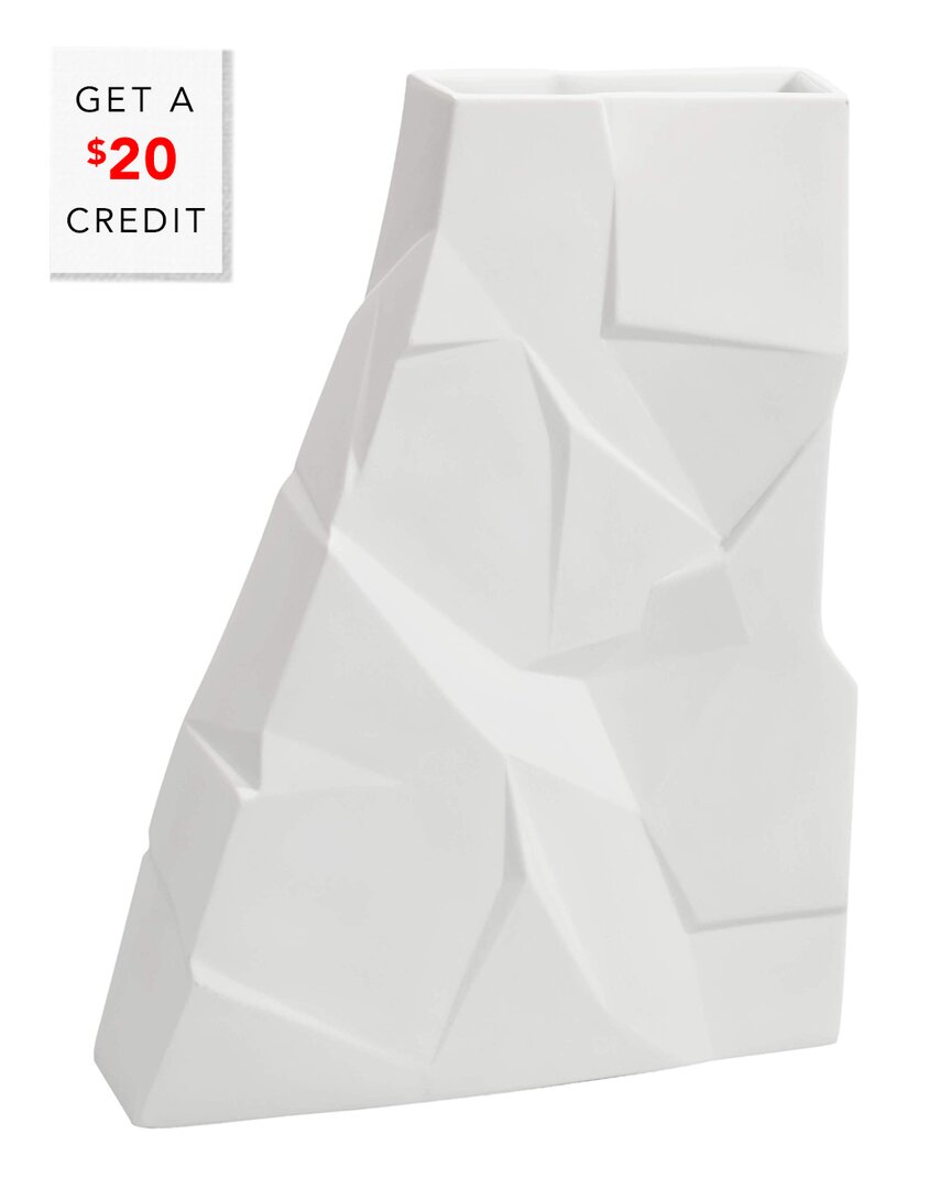 Vista Alegre Matrix Tall Thin Vase With $20 Credit In White