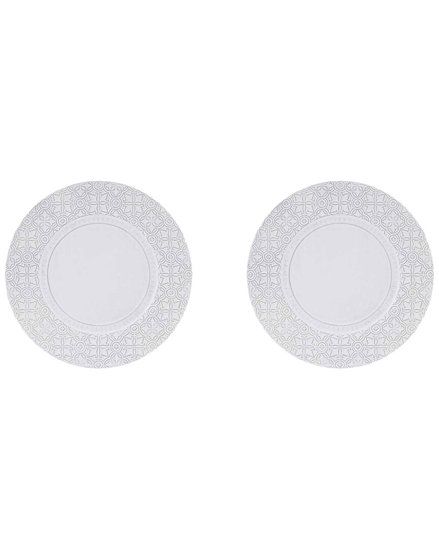 Bordallo Pinhiero Rua Nova White Charger Plates (set Of 2)