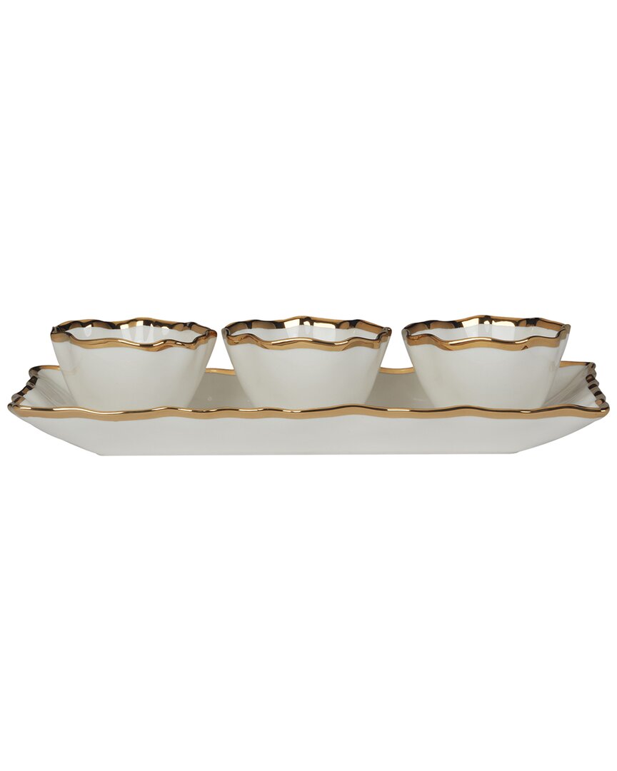 Certified International Regency 4 Pc. Tray And Condiment Bowls