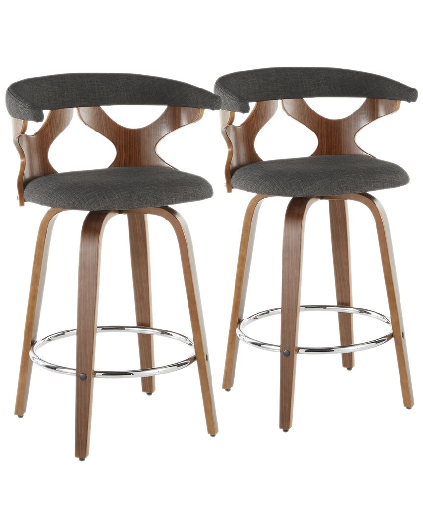 Lumisource Set Of 2 Gardenia Counter Stools In Brown