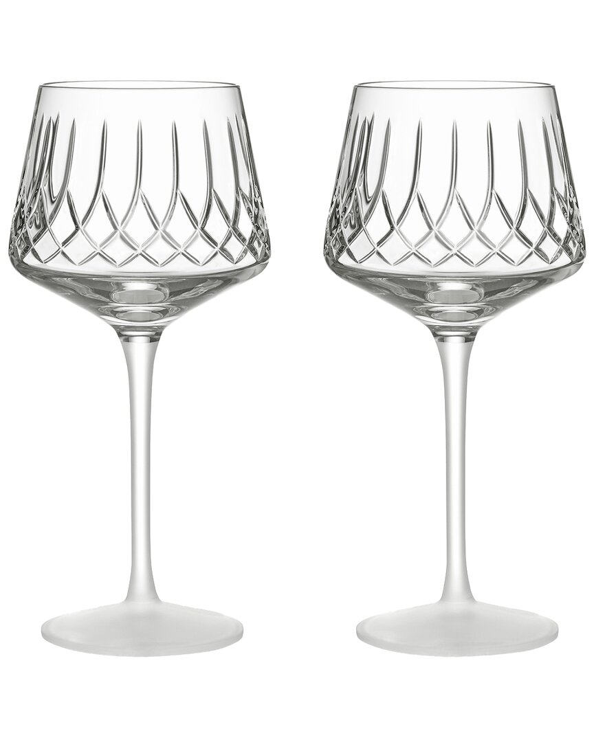 Waterford Lismore Arcus Wine Universal Glasses (set Of 2) In White