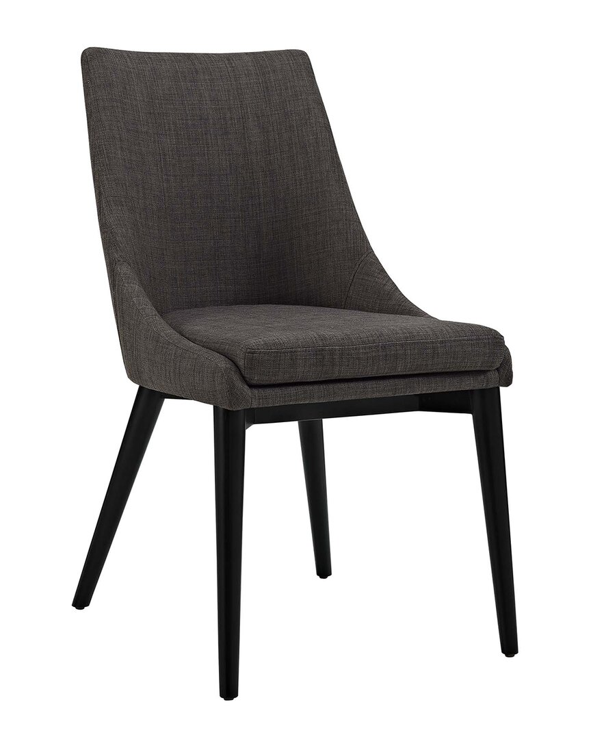 Modway Viscount Upholstered Fabric Dining Side Chair In Brown