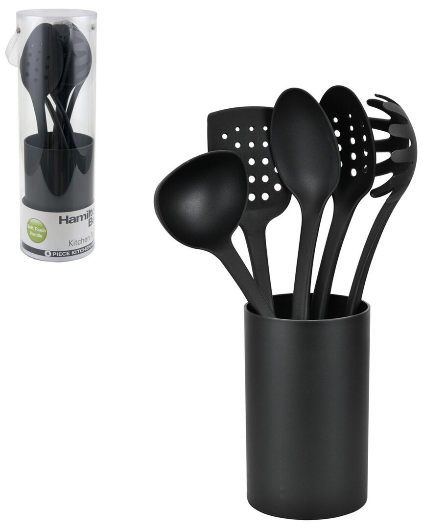 Hamilton Beach Set Of 6pc Nylon Utensils Set With In Black