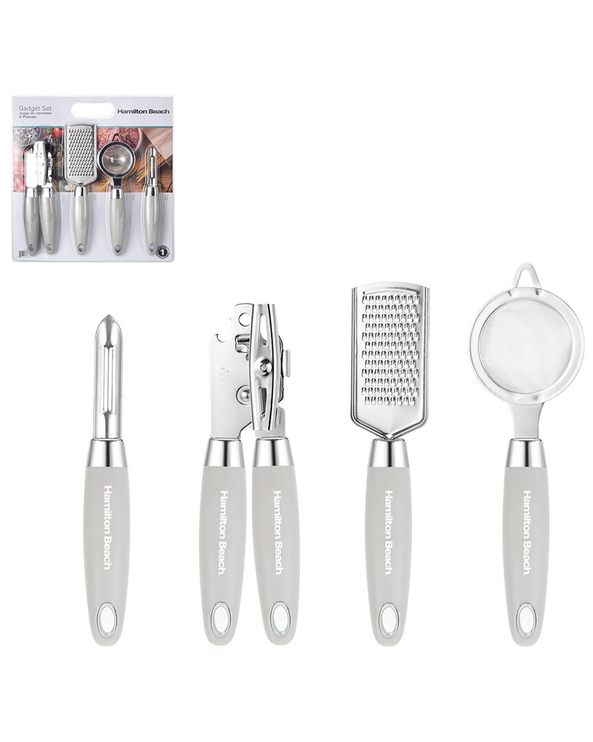 Hamilton Beach Set Of 4pc Ss Gadgets With Soft Tou In White