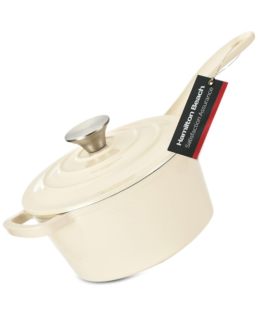 Hamilton Beach Sauce Pan Cast Iron 2qt Enamel Coat In Neutral