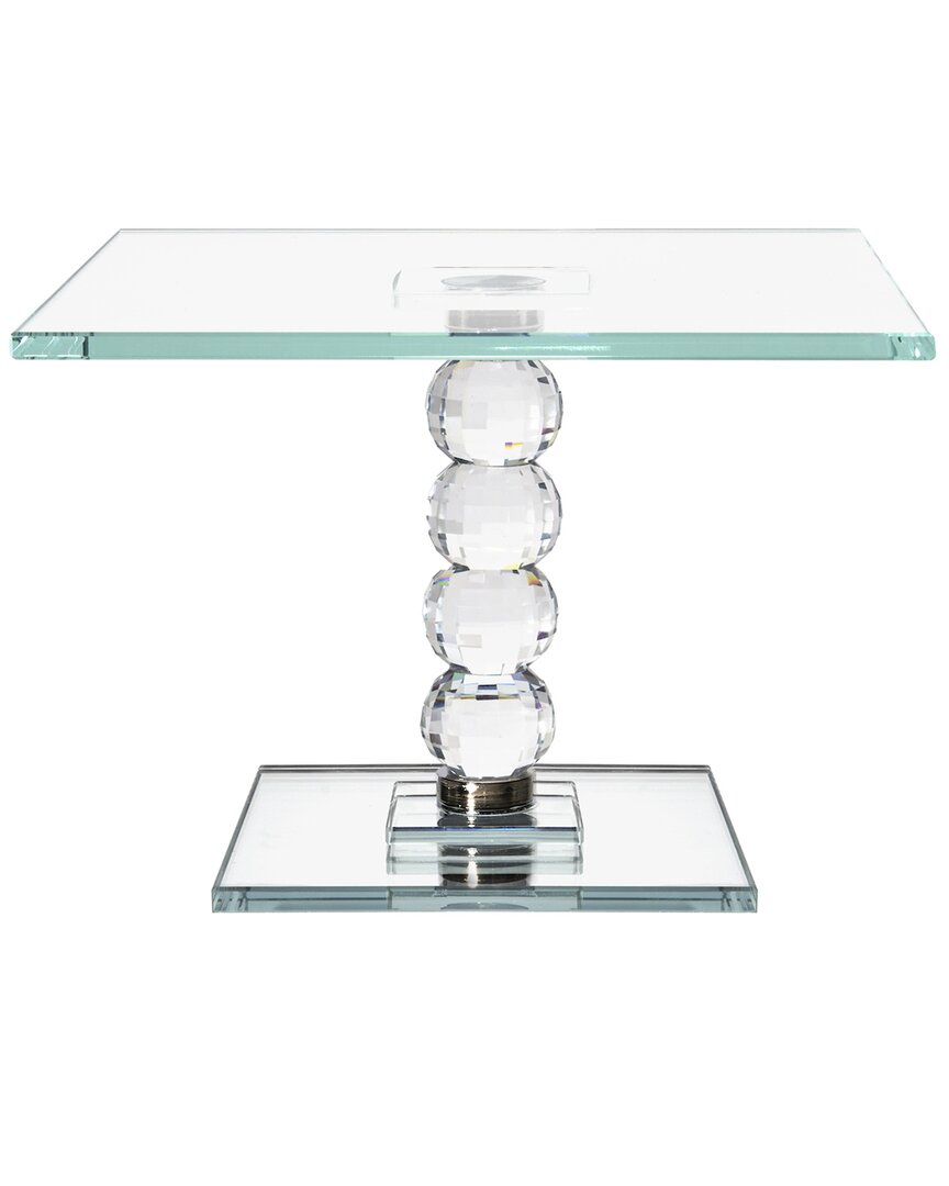 Jay Imports Exquisite Crystal Dessert Stand With Mirror Pedest In Transparent