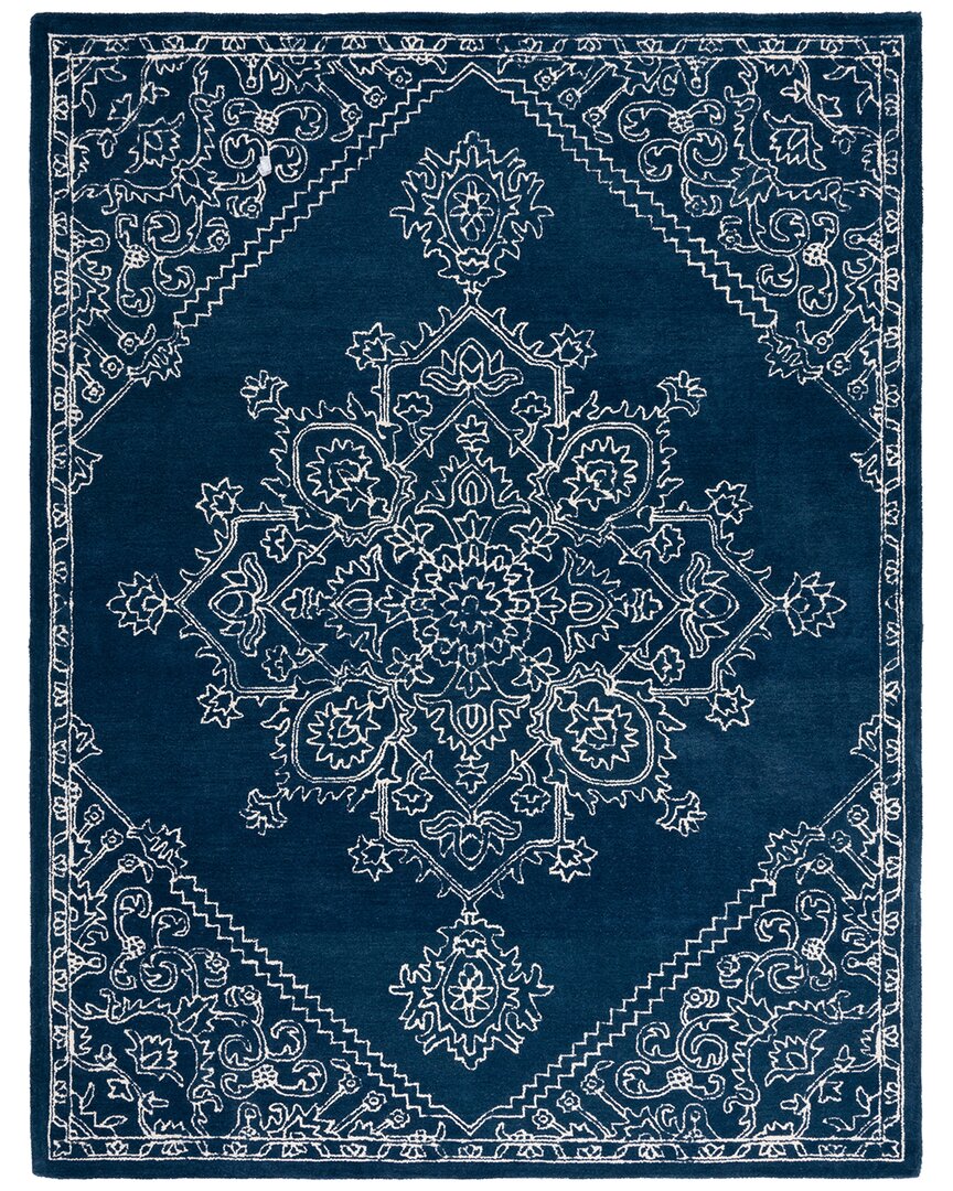 Ralph Lauren Lauren Hand Tufted Wool-blend Rug In Navy