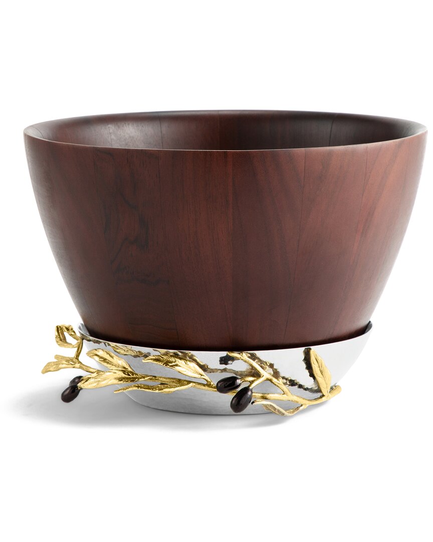 Michael Aram Olive Branch Wood Bowl