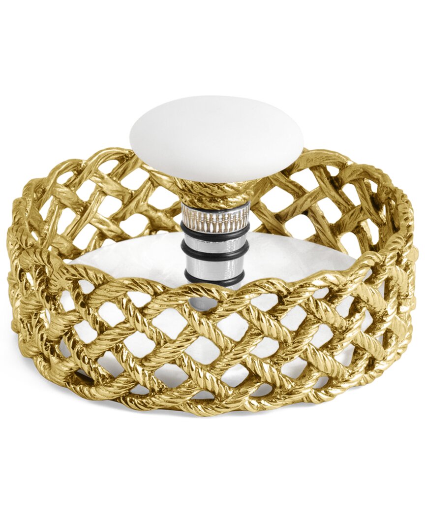 Michael Aram Love Knot 2 Piece Coaster Stopper Set In Gold