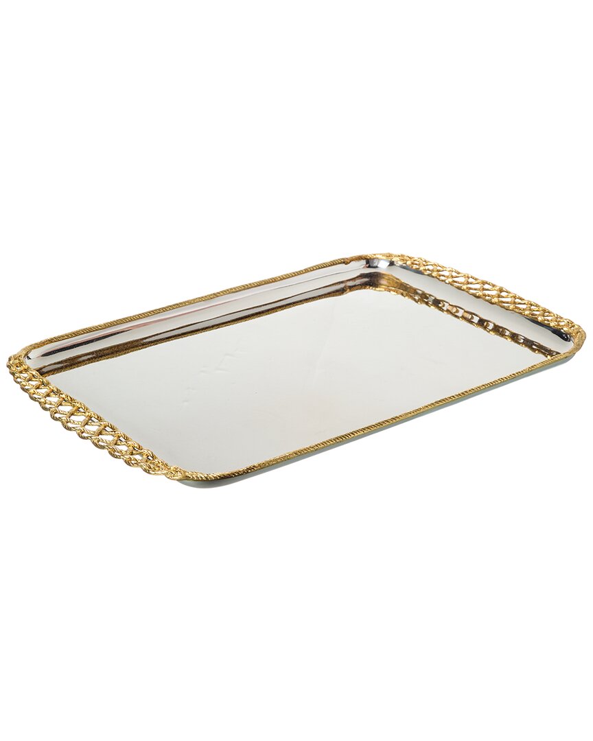 Michael Aram Love Knot Serving Tray In Silver