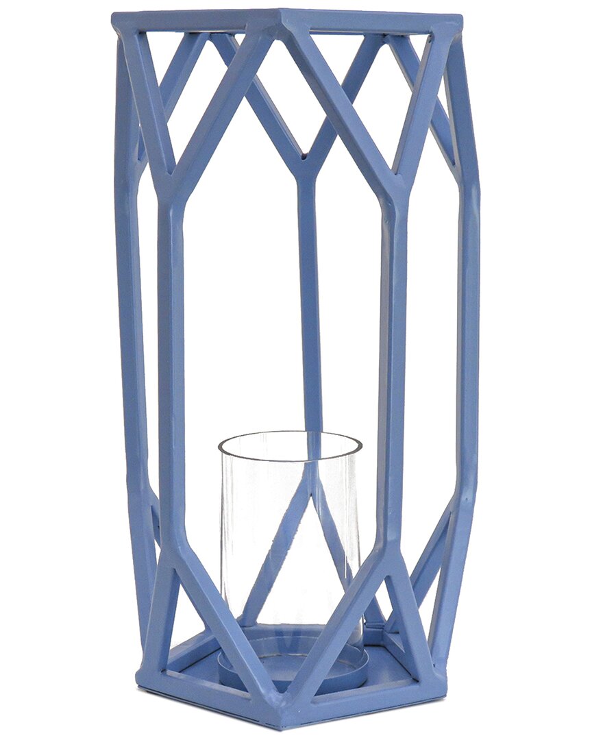 National Tree Company 14in Candle Lantern In Blue