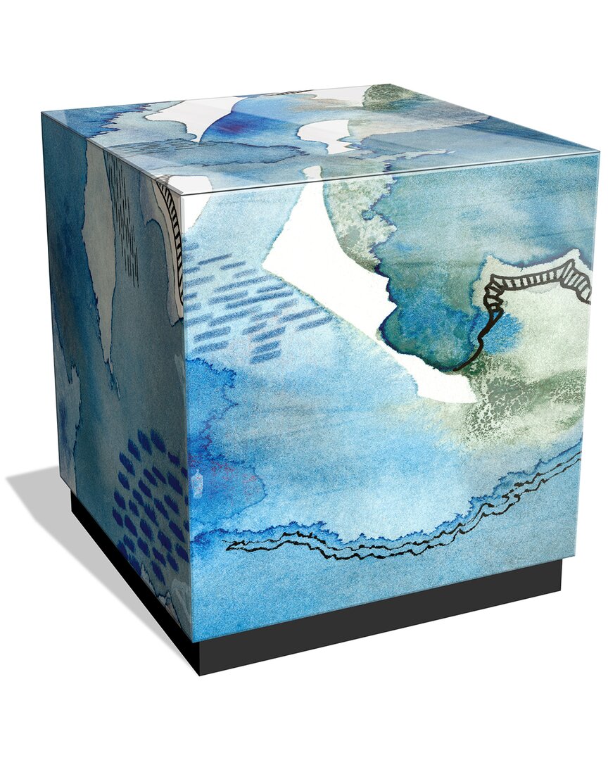 Empire Art Direct Subtle Blues I By Regina Moore Side Table