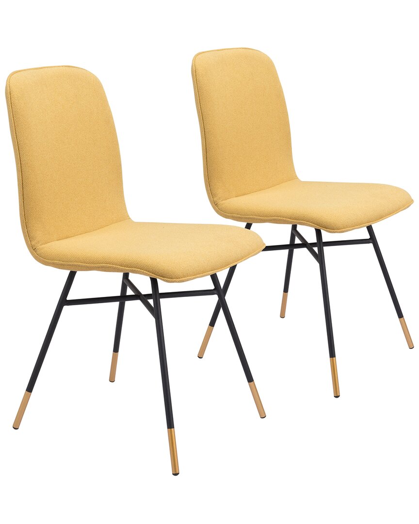 Zuo Modern Var Dining Chair (set Of 2) In Yellow