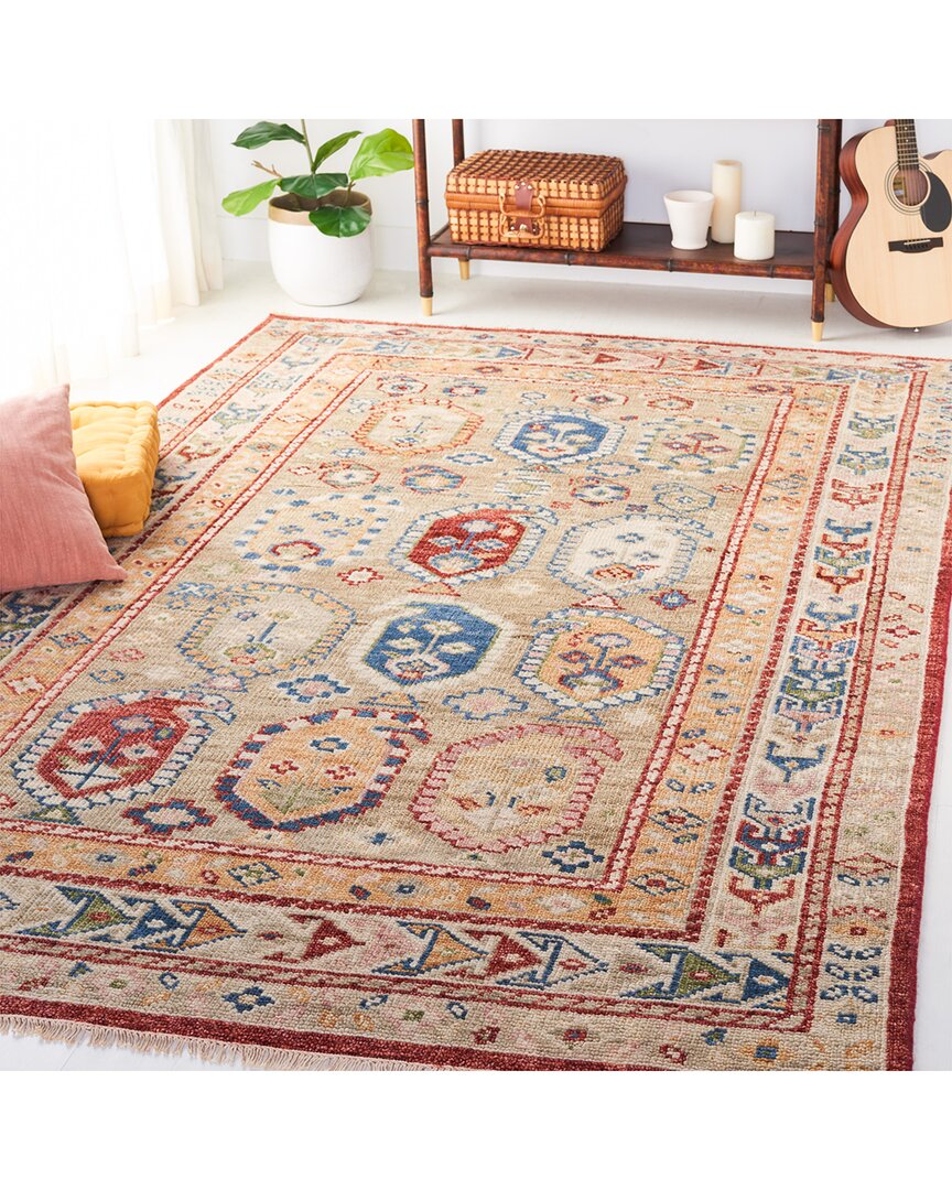 Safavieh Samarkand Hand Knotted Wool-blend Rug In Beige