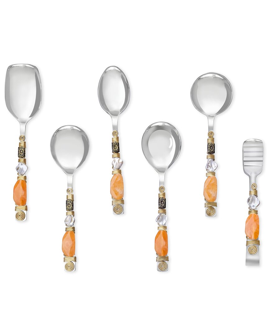 Tiramisu Sunset Glow Serving Spoons (set Of 6) In Orange
