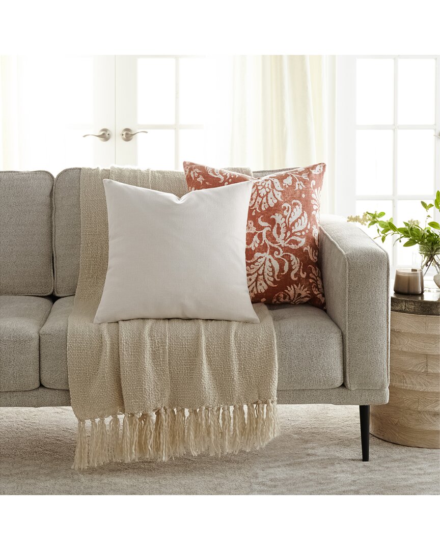 Home Collection Pack Of 2 Slub Distressed Floral Throw Pillows In Pink