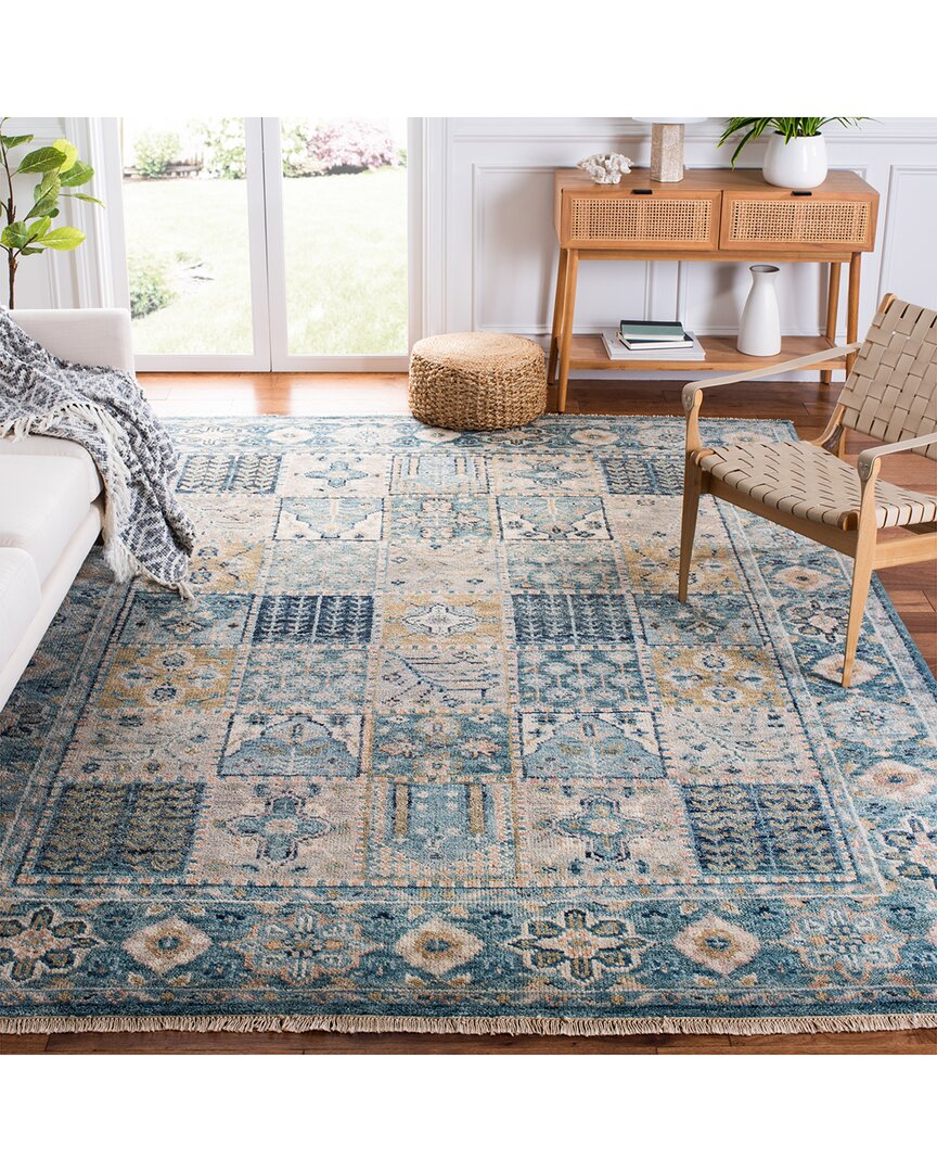 Safavieh Samarkand Hand Knotted Wool-blend Rug In Blue