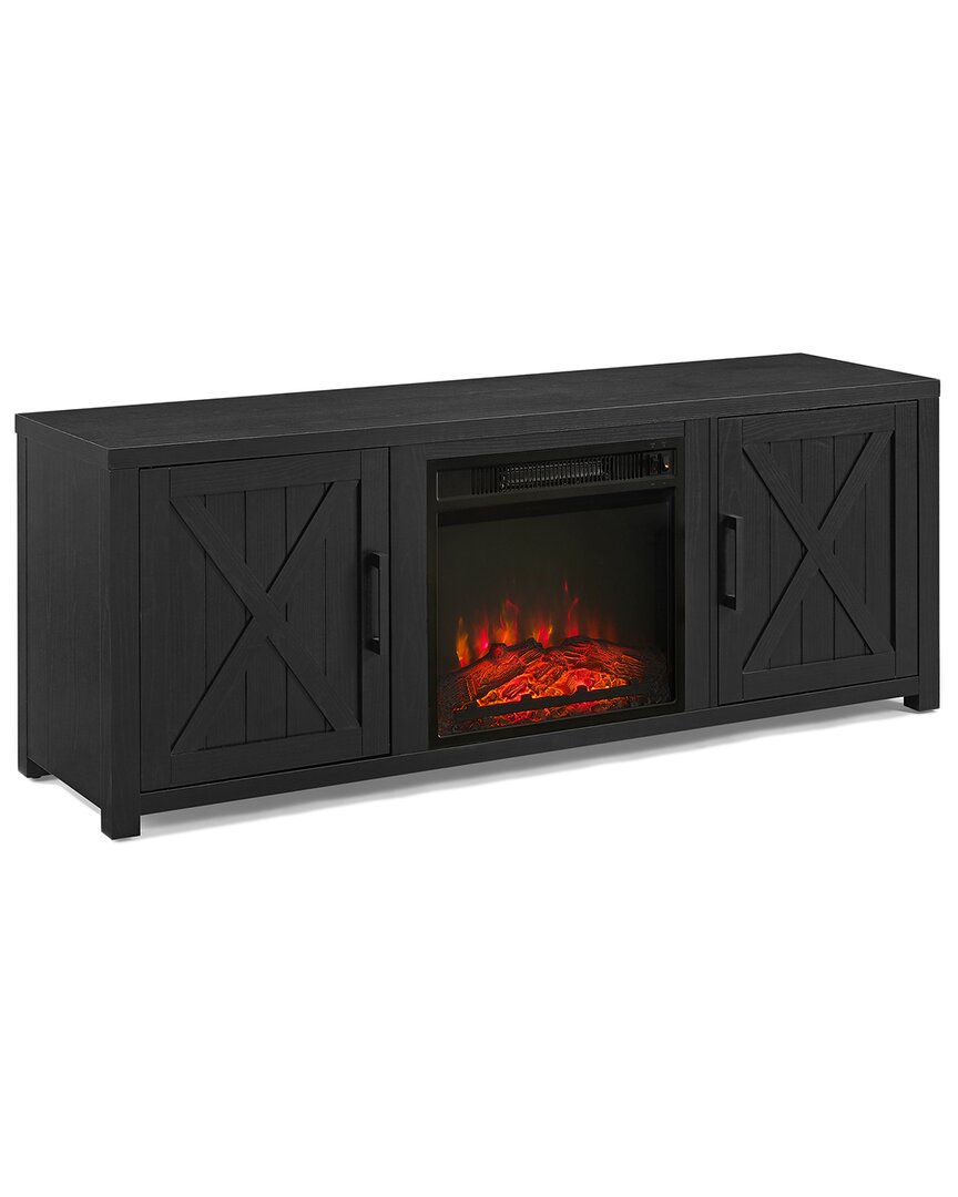 Crosley Furniture Gordon 58in Low-profile Tv Stand W/fireplace In Black