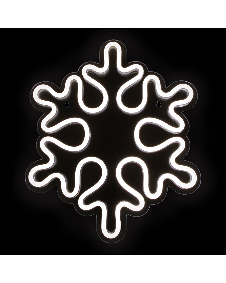 Northlight 15in White Led Lighted Neon Style Snowflake Christmas Window Silhouette In White