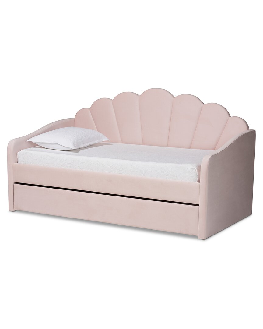 Shop Baxton Studio Timila Velvet Upholstered Daybed With Trundle In Pink