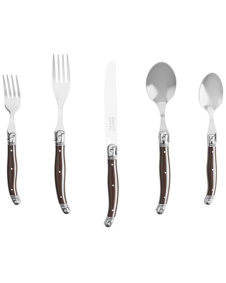 French Home 20pc Laguiole Flatware Set In Brown